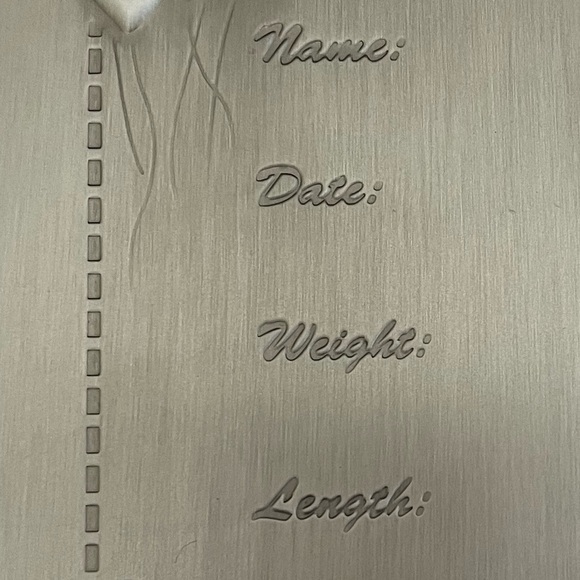 Burnes of Boston ENGRAVEABLE baby picture frame. Pewter “4x4” embossed bear. - Picture 7 of 12